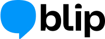 Blue rounded speech-bubble icon sits left of a small black mark on a white background, centered horizontally.