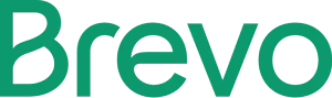 Wordmark "Brevo" — displays the lowercase word Brevo in rounded teal-green letters, centered on a white background.