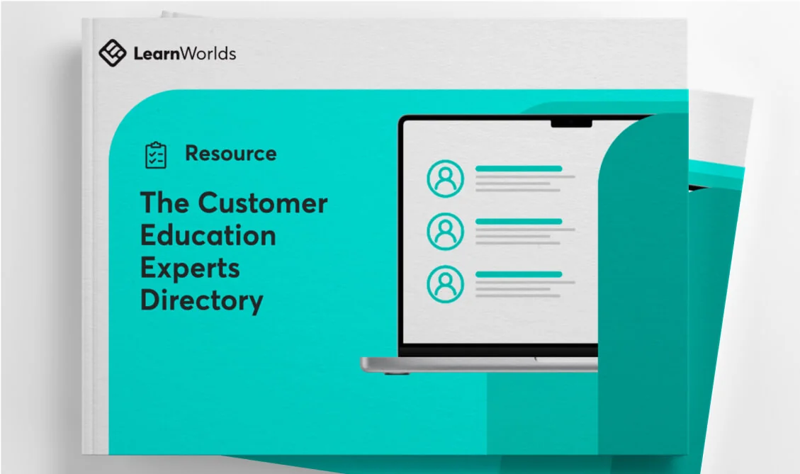 A teal guidebook cover shows a laptop illustration and bold title, resting slightly over a second copy on a white background.