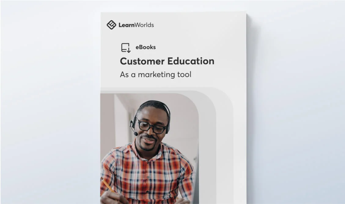 Transcription: LearnWorlds Checklists Build your customer training program A super handy checklist for stress-free planning Booklet cover shows a...