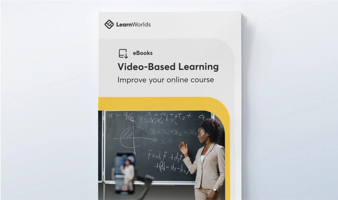 Book cover showing a woman teaching at a chalkboard while being recorded on a smartphone, framed by a white layout with a yellow accent.