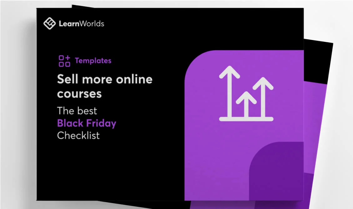 Transcription: LearnWorlds Checklists Build your customer training program A super handy checklist for stress-free planning Booklet cover shows a...