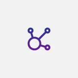 Purple-to-blue gradient network node symbol: a central circle connected by three lines to smaller circles, centered on a pale gray background.